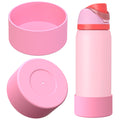 Linkidea 2 Pack Water Bottle Boot Compatible with Owala FreeSip Sports Bottle 32oz, Silicone Anti-Slip Bottle Bottom Bumper Protector (Light Pink)