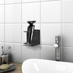 Linkidea Wall Mount Electric Razor Holder, Stainless Steel Shaver Stand for Bathroom Shower, Adhesive Razor Hanger Compatible with Philips Norelco Shaver 2400, Series 7, 9 (Black)