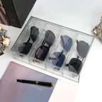 Acrylic Sunglasses Organizer for Extra Large Sunglasses, Glasses Holder Sunglass Display Stand with 4 Drawers, Sun Glasses Storage Compatible with Gucci GG0876S GG0875S GG1020S
