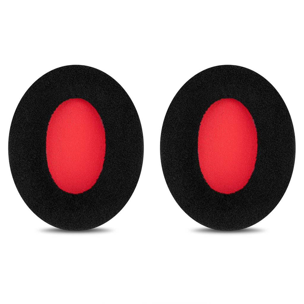 Linkidea Replacement Ear Pads for HyperX Cloud Stinger/Flight/X/II/III/Alpha/Core/Mix Headphones (Velour / Black Red)