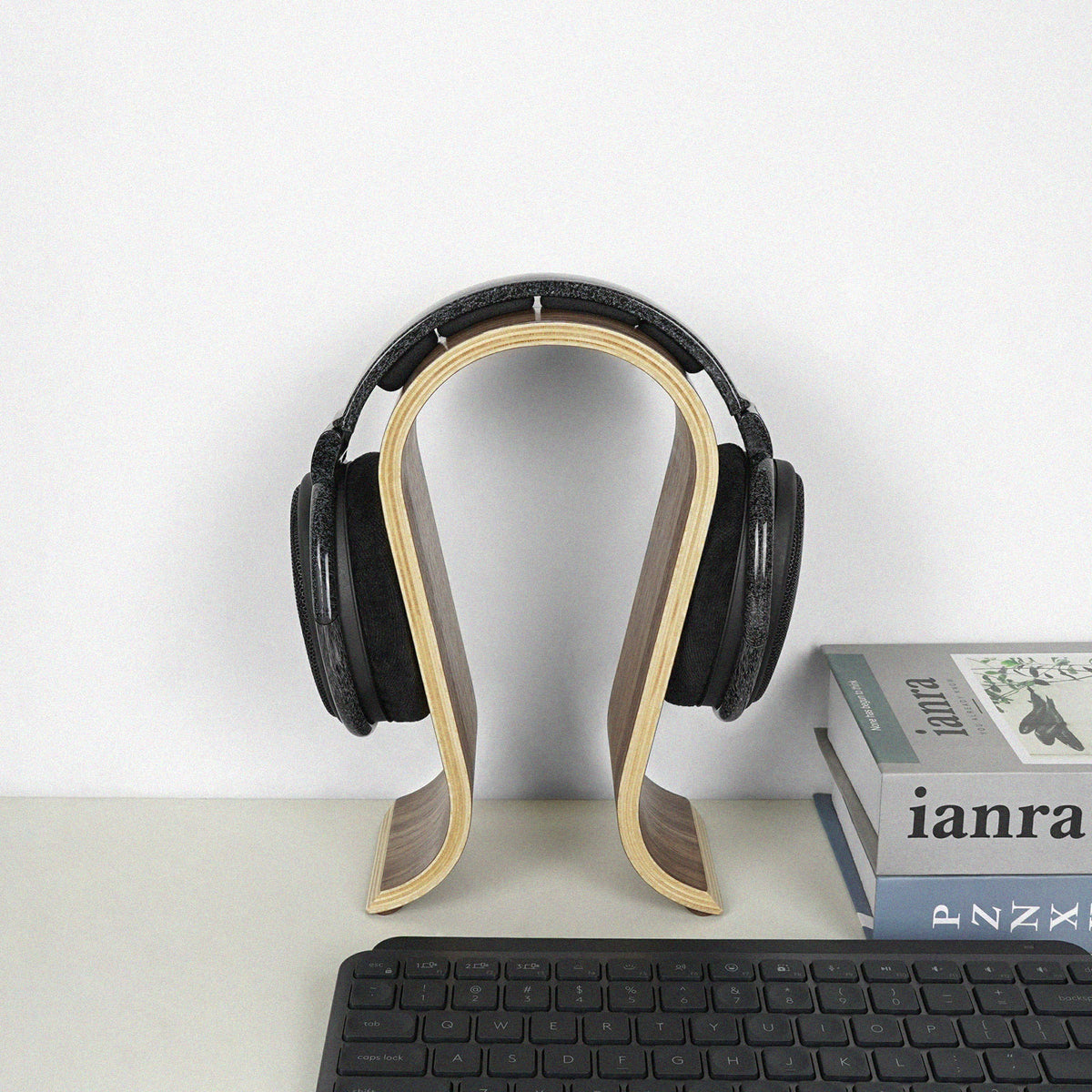 Linkidea Wooden Headphone Stand, Omega Headset Holder Desk Display Hanger for Over-Ear Gaming Headphones Compatible with Audio-Technica, Bose, AKG, Sennheiser, Beats, Sony