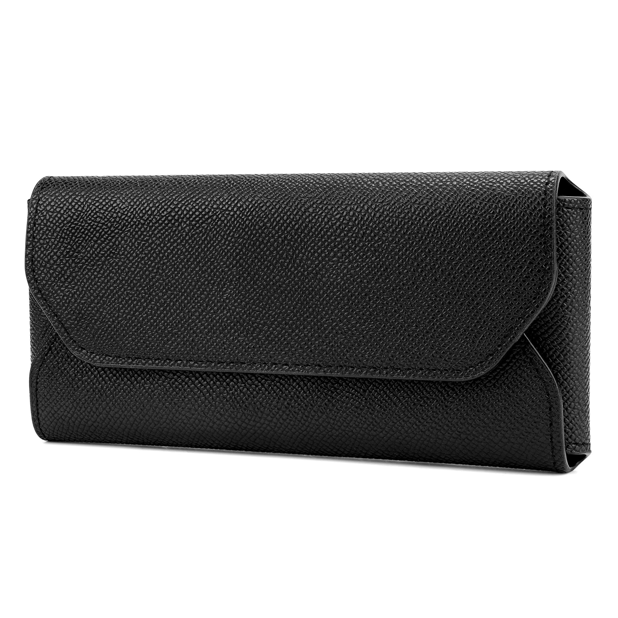Extra Large Sunglasses Pouch Case, Vegan Leather Sun Glasses Organizer Soft Bag Compatible with Gucci GG0595S GG0875S GG0351S GG1087S RayBan RB4840S RB2132 RB3707 (XL, Black)