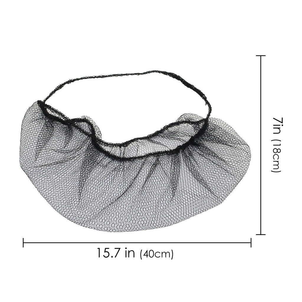 Linkidea 100 Pcs 15.7" Beard Net, Disposable Beard Covers with Elastic Bands, Comfortable Protective Beard Mask for Cooking (Black)