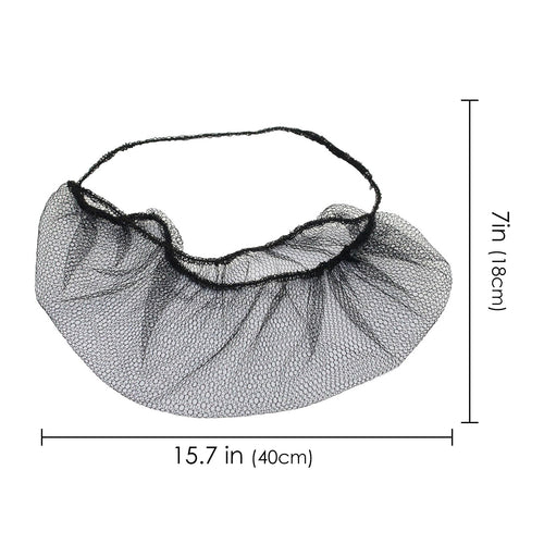 Linkidea 100 Pcs 15.7" Beard Net, Disposable Beard Covers with Elastic Bands, Comfortable Protective Beard Mask for Cooking (Black)