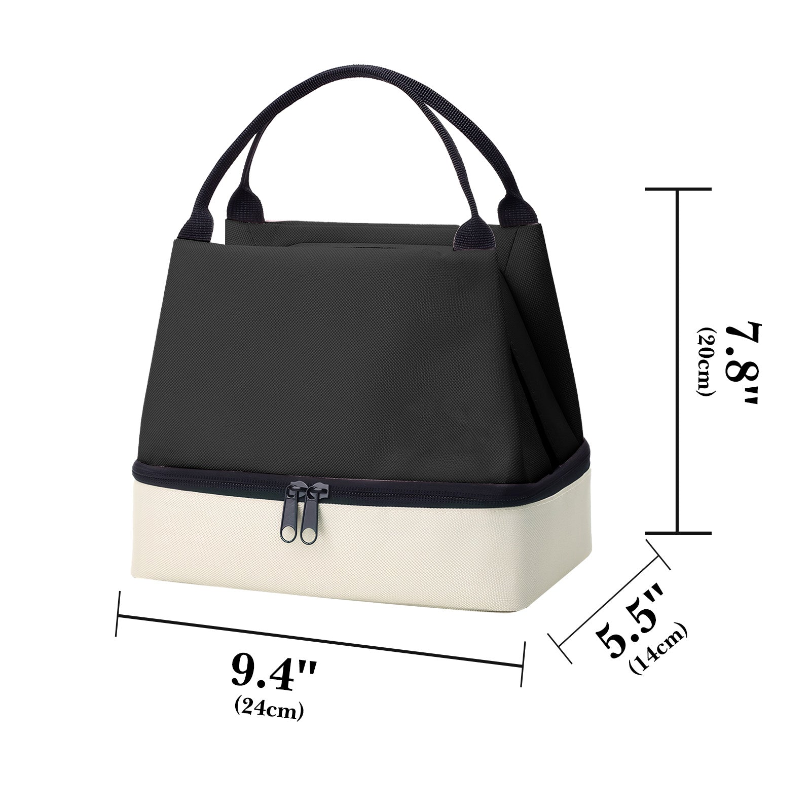 Linkidea Encrypted Oxford Cloth Lunch Bag, Large Capacity Reusable Insulated Lunch Bag for Picnic or Travel, Compatible with B.Box, Sunhanny, Pedeco, QQKO, Xgxn Lunch Box (Black)