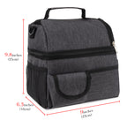 Linkidea Double Layers Lunch Box Bag, Large Capacity Lunch Box Storage Bag with Adjustable Strap, Insulated Tote Lunch Bag for Adult, Compatible with Crock Pot, DUPASU, Aotto, LUNCHEAZE (Black)