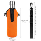 Linkidea Neoprene Water Bottle Carrier with Strap Compatible with S ORIGINAL, Koodee, MIRA 17oz Cola Shaped Bottle, Insulated Waterbottle Sling Bag Holder with Shoulder Strap, Orange