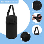Linkidea Food Jar Carry Bag with Hand Strap, Portable Thermos Carrier Lunch Tote Holder for Work, Travel & Picnic, Compatible with 24 oz Thermos & 25 oz Zojirushi Food Jar (Black)