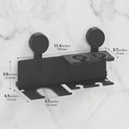 Linkidea Aluminum Alloy Hair Dryer Holder with Curling Iron Storage, Hair Styling Tool Organizer for Bathroom, Vanity, Countertop, Wall Mounted Storage Rack
