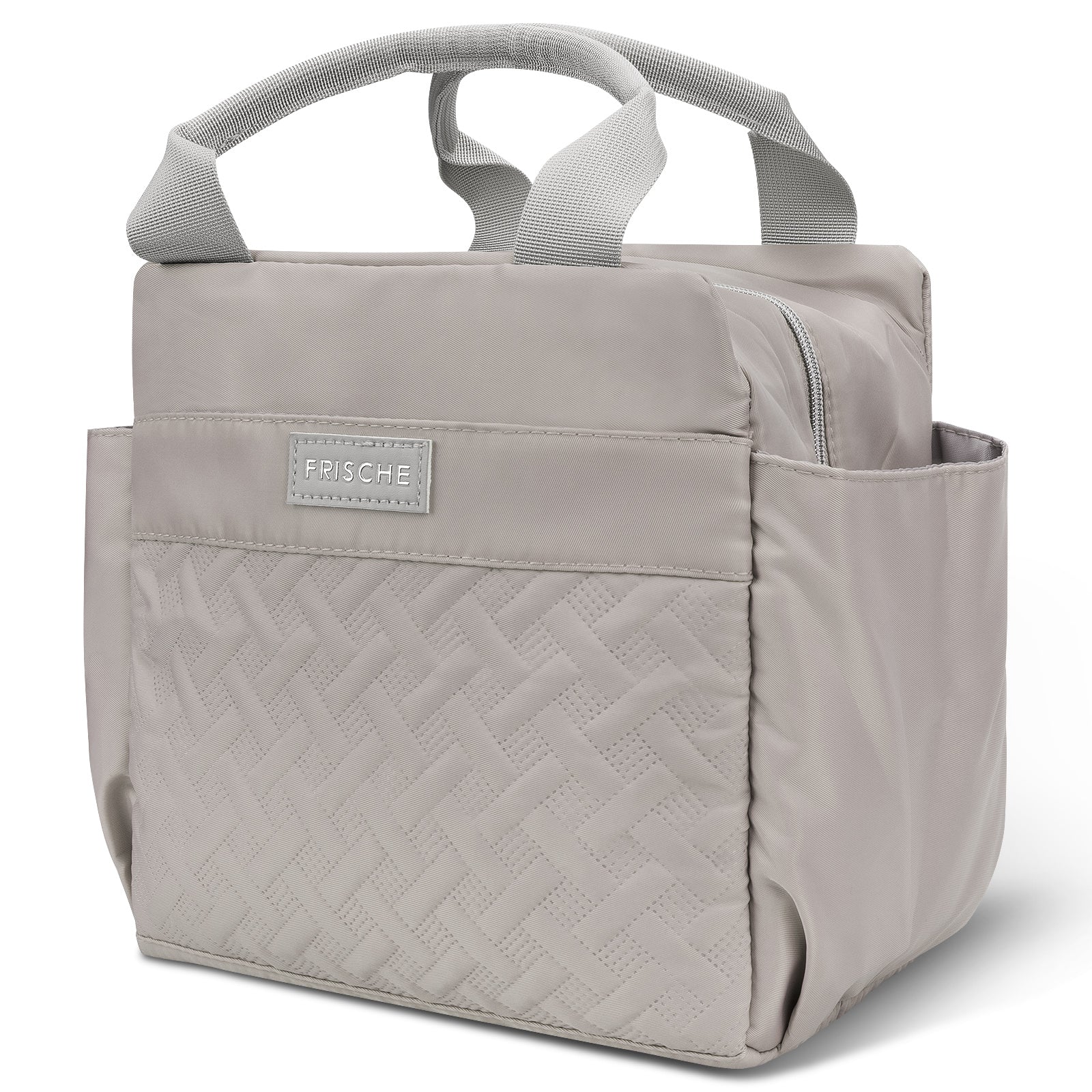 Linkidea Lunch Bag for Women, Large Leak Proof Lunch Tote Cooler, Lunch Tote Bag with Bottle Holder and Side Pockets, Compatible with NatraProw, LOVINA, Caperci (Grey)