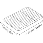 Linkidea 2 Pack Stainless Steel Grilling Rack, 9.6" x 7" Oven Safe Grid Wired Rack for Baking, BBQ Accessories Compatible with Stock Your Home, Stack Man, Eco-Foil,