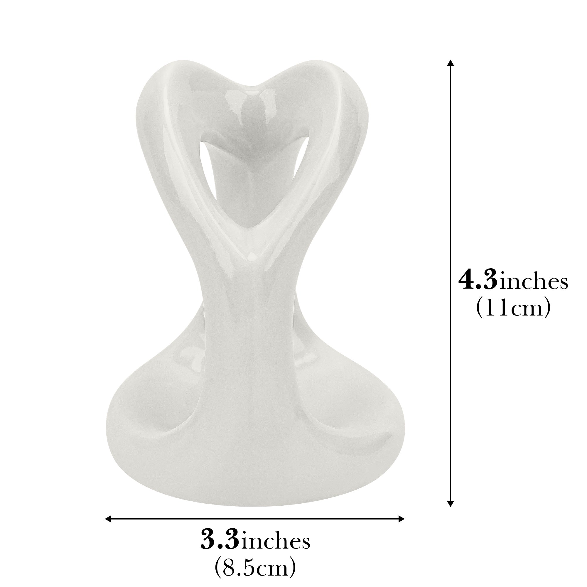 Linkidea Countertop Manual Toothbrush Holder for Bathroom, Unique Ceramic Vanity Organizer Stand Compatible with Oral-B CrossAction, Colgate Extra Clean, Reach Essentials Toothbrush (White)