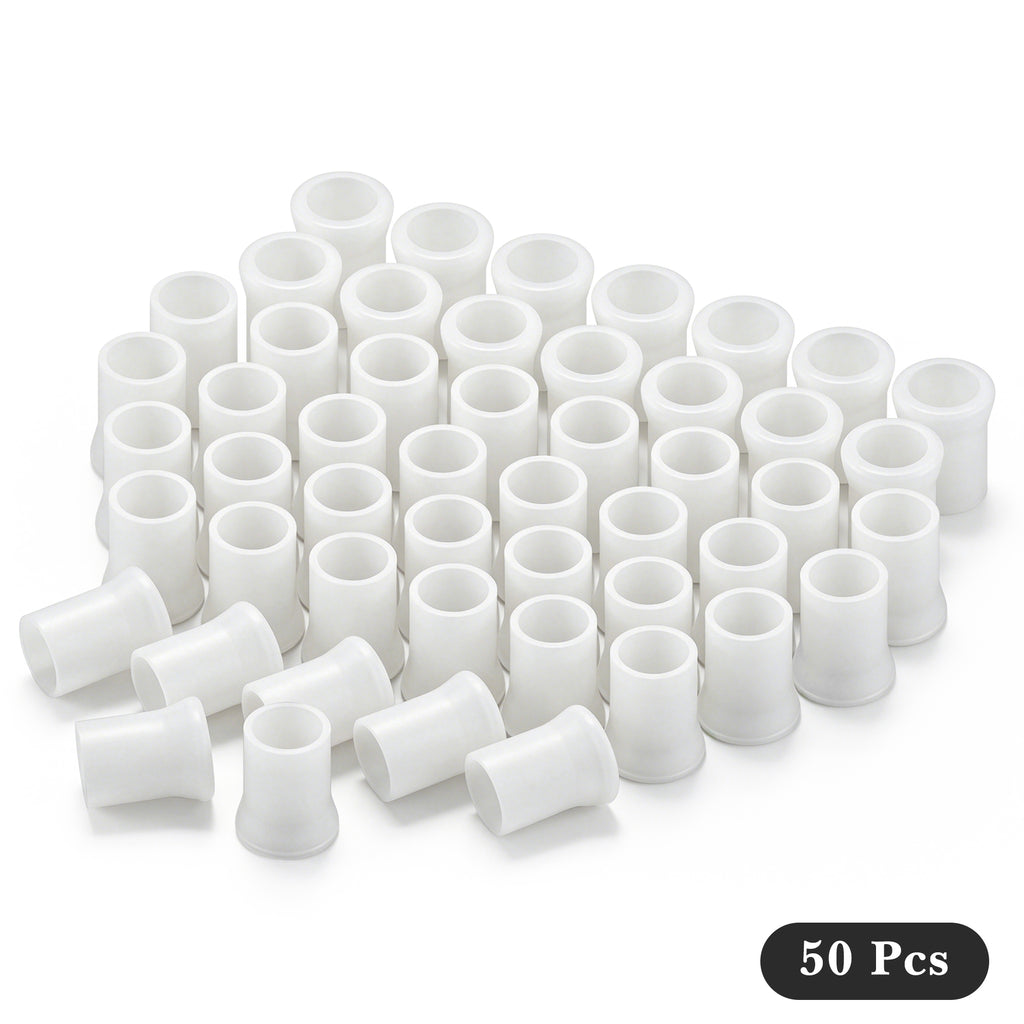 Linkidea 50 Pcs Silicone Pipe Bits, Soft Pipe Mouthpiece Covers & Stem Protectors for Small to Medium Tobacco Pipes, Bite Guards (White/Small)
