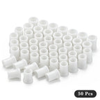Linkidea 50 Pcs Silicone Pipe Bits, Soft Pipe Mouthpiece Covers & Stem Protectors for Small to Medium Tobacco Pipes, Bite Guards (White/Small)