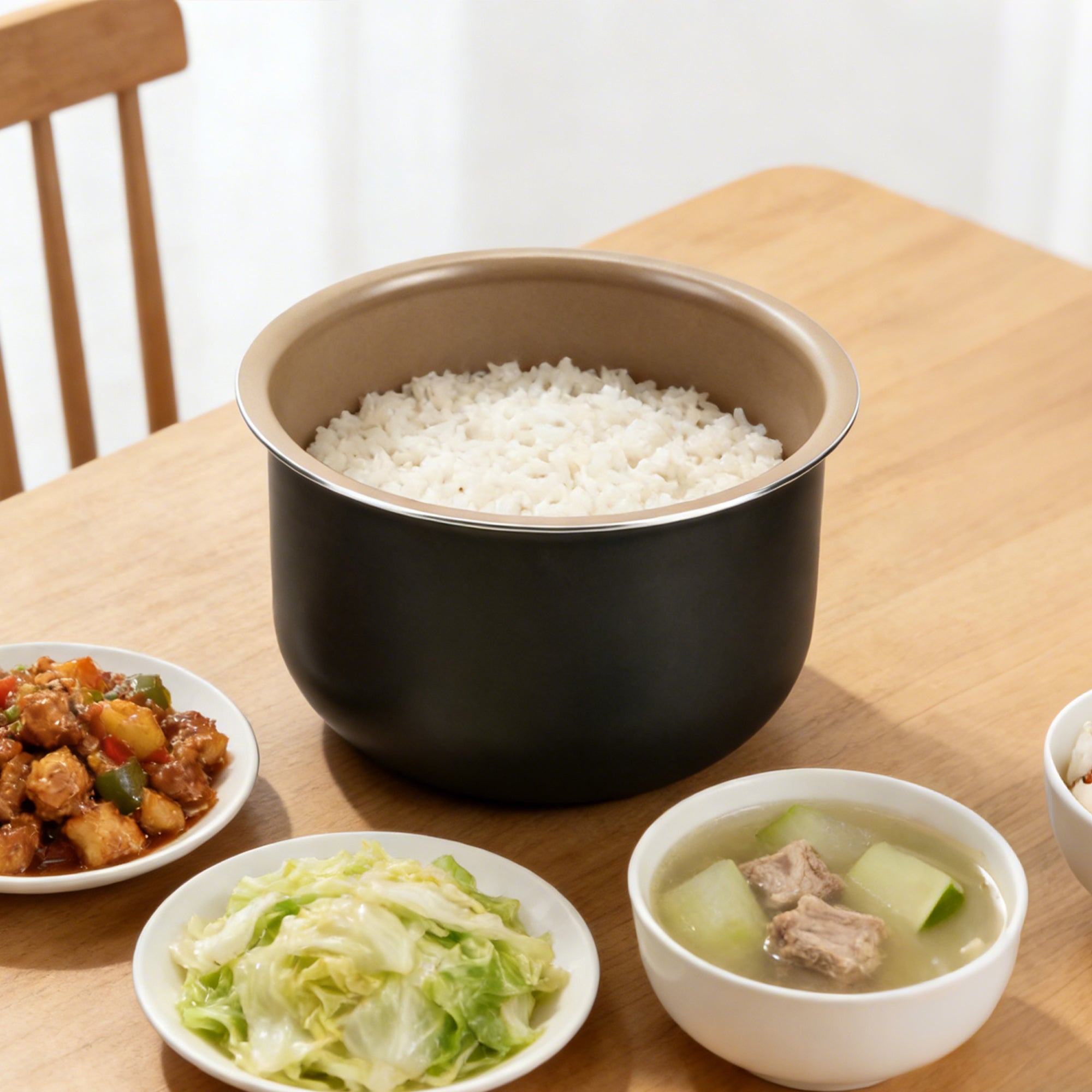 Linkidea Rice Cooker Aluminum Alloy Inner Pot Compatible with AROMA-ARC-954SBD, Nonstick Replacement Bowl (4 Cups Uncooked)