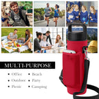 Linkidea Water Bottle Carrier with Shoulder Strap Compatible with YETI Rambler Bottle 26oz, Yonder 25oz, Waterbottle Sling Bag Holder with Mesh Phone Pocket, Red