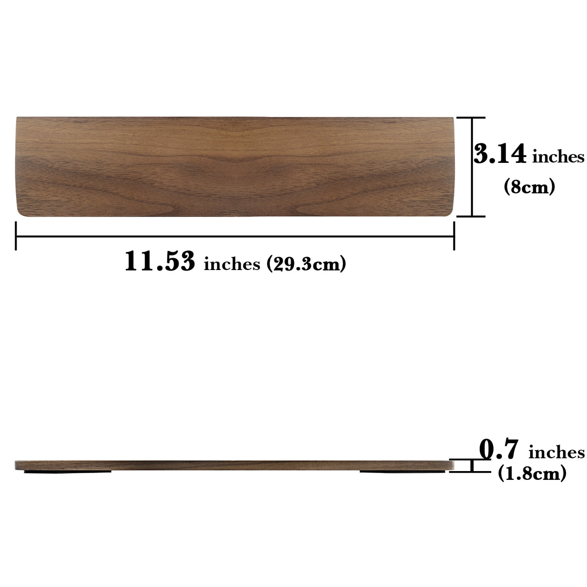 Linkidea Wooden Keyboard Wrist Rest for 61 Keys 60% Compact Keyboard, Compact Gaming Mechanical Keyboard Wrist Rest Hand Palm Pad, for Office, Computer, Laptop Typing, Gaming (Black Walnut)