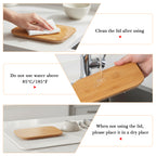 Linkidea 2 Pcs Rectangle Wooden Replacement Lids with Silicone Ring, 7.8'' x 5.9'' Airtight Sealing Covers for Glass Jars, Containers, Food Storage, Compatible with Pyrex 7120-PC
