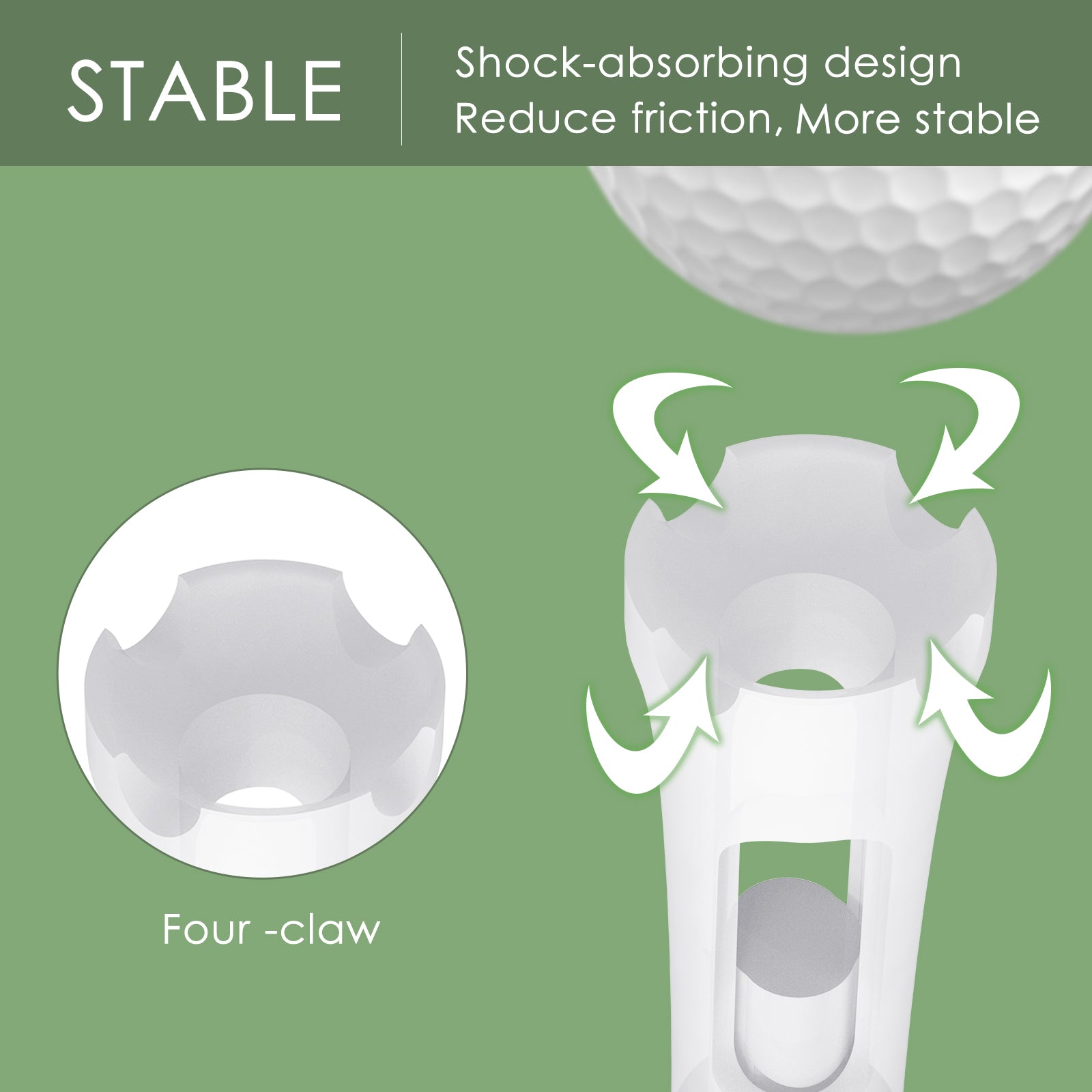 Linkidea Plastic Golf Tees, 16 Pack 4-Prong 3-1/4" Professional Performance Low Resistance Shock Absorbing Tees Golf Accessories