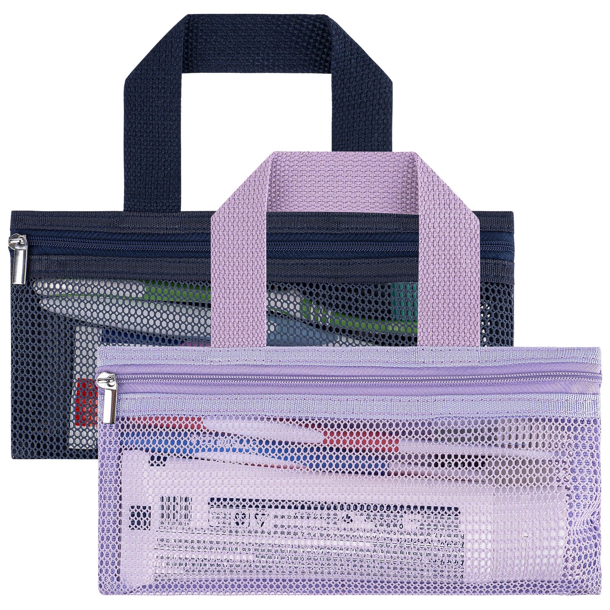 Linkidea 2 Pack Manual Toothbrush Travel Pouch, Portable Mesh Carrying Bags with Zipper for Toothpaste, Compatible with Colgate Extra Clean, Oral-B CrossAction