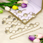 Plus Size Chain Belt for Women, Round Pieces Metal Chain Belt Women Belly Waist Chains, Extra Long Body Chain, 39-59 Inch Adjustable Chunky Belt Chain (XXL, Gold)