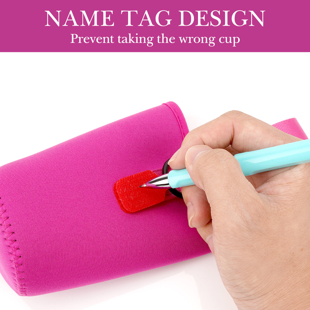 Linkidea Water Bottle Sleeve Compatible with Contigo Aubrey Tritan 14oz, Steel 13oz Kids Bottle, Waterbottle Holder Bag with Name Tag, Rose Red