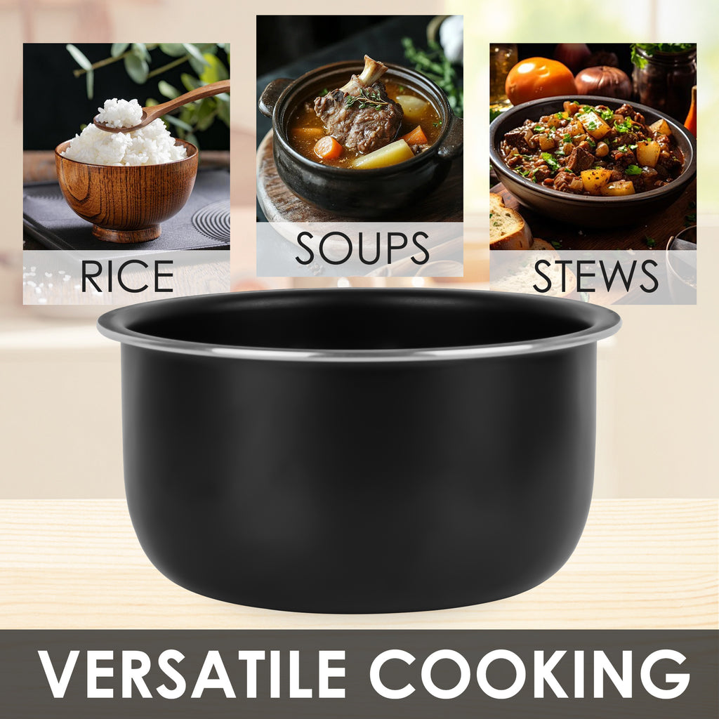 Linkidea Rice Cooker Aluminum Inner Pot Compatible with TOSHIBA RC-5DSTUS(H), Dishwasher Safe, Replacement Bowl