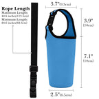 Linkidea 2 Pack Neoprene Tumbler Carrier with Strap Compatible with YETI Rambler Tumbler 30oz, Greens Steel Beast Tumbler 30oz, Waterbottle Sling Bag Holder with Shoulder Strap (Blue)