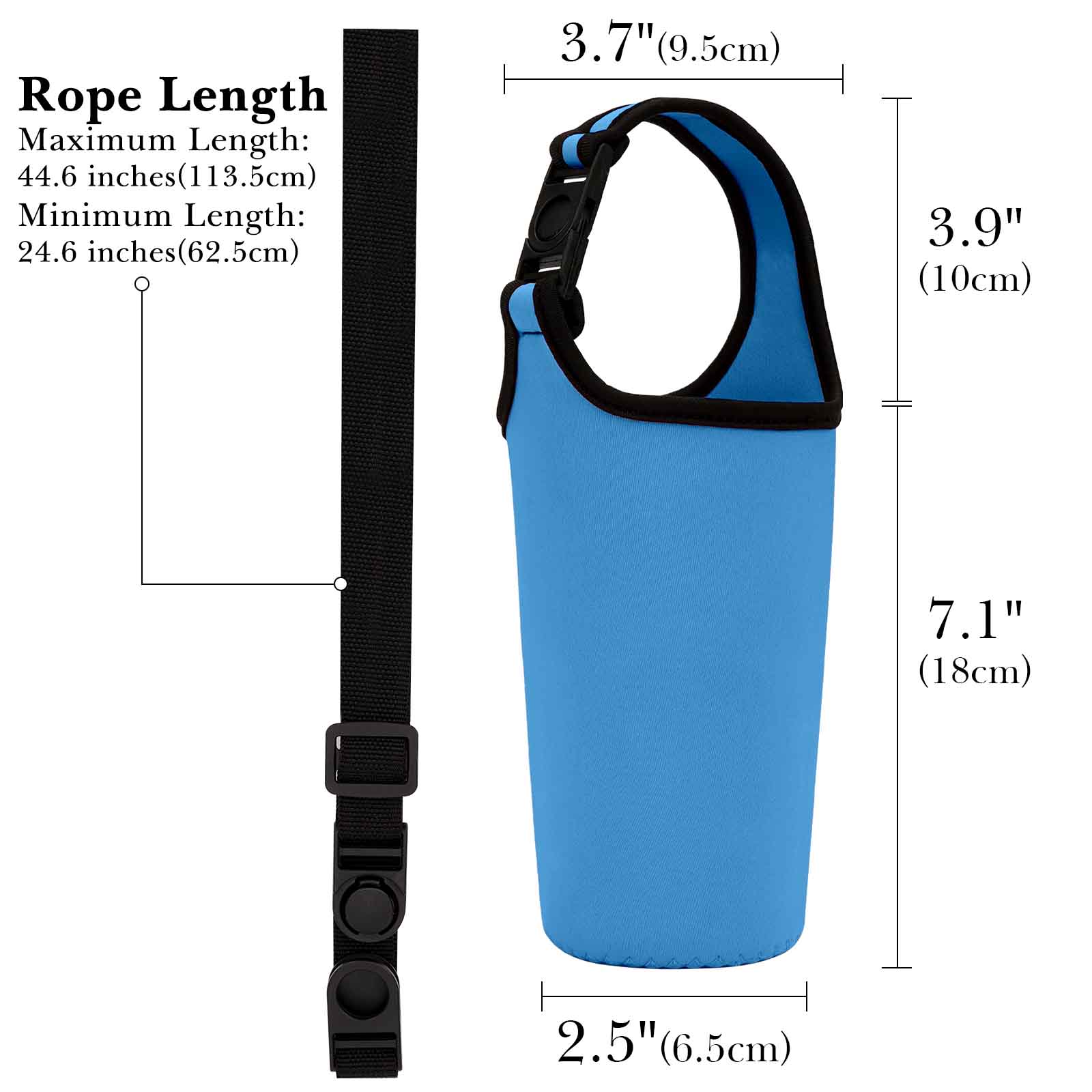 Linkidea 2 Pack Neoprene Tumbler Carrier with Strap Compatible with YETI Rambler Tumbler 30oz, Greens Steel Beast Tumbler 30oz, Waterbottle Sling Bag Holder with Shoulder Strap (Blue)