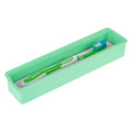 Linkidea Silicone Toothbrush Holder with Drainage Hole, Bathroom Toothbrush Drawer Organizer with Drying Diatomite Stone, Compatible with Extra Clean, Oral-B CrossAction (Green)