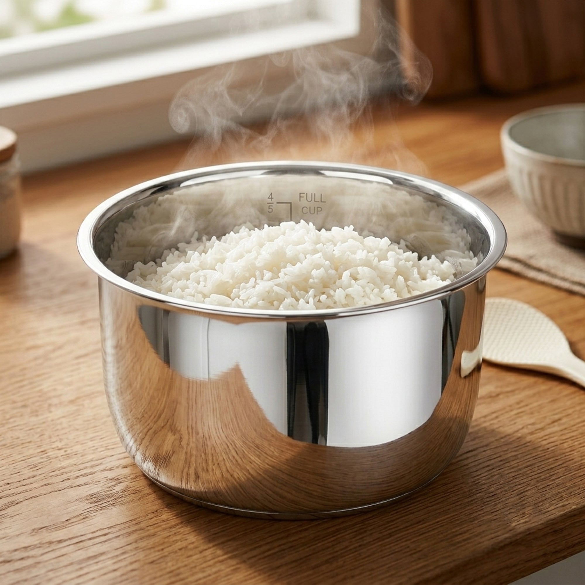 Linkidea Rice Cooker Stainless Steel Inner Pot Compatible with Zojirushi NS-WAC10, NS-TGC10, AROMA ARC-6106, Dishwasher Safe, No Coating Replacement Bowl
