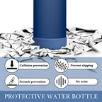 Linkidea 2 Pack Water Bottle Boot Compatible with CamelBak Chute Mag 40oz, Silicone Anti-Slip Waterbottle Bottom Sleeve Bumper Protector (Nordic Blue)