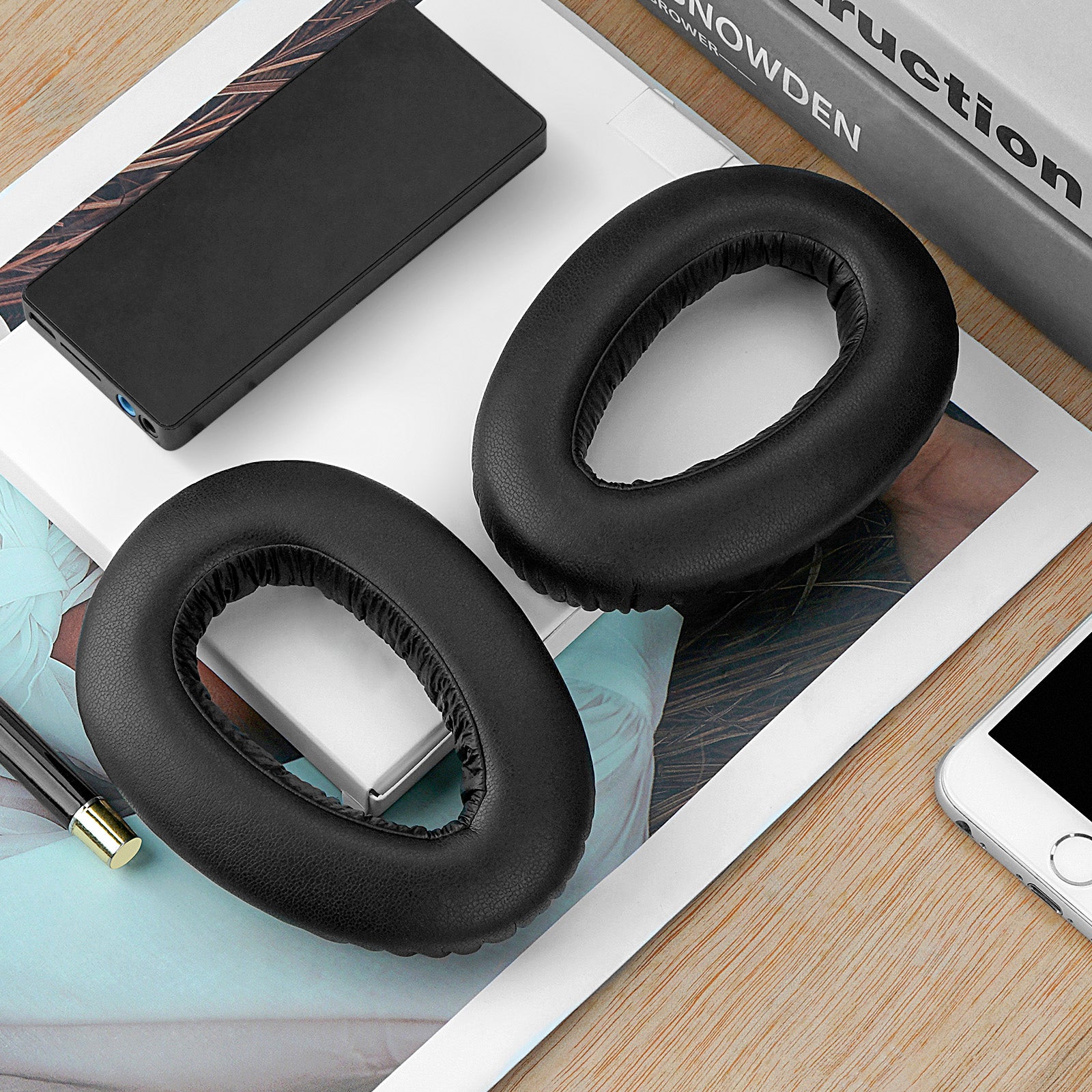 Linkidea Replacement Ear Pads for Sennheiser PXC 550/ PXC 550-II Wireless, MB660UC/ MB660MC Headphones Ear Cushions, Headset Earpads (Protein Leather / Black)