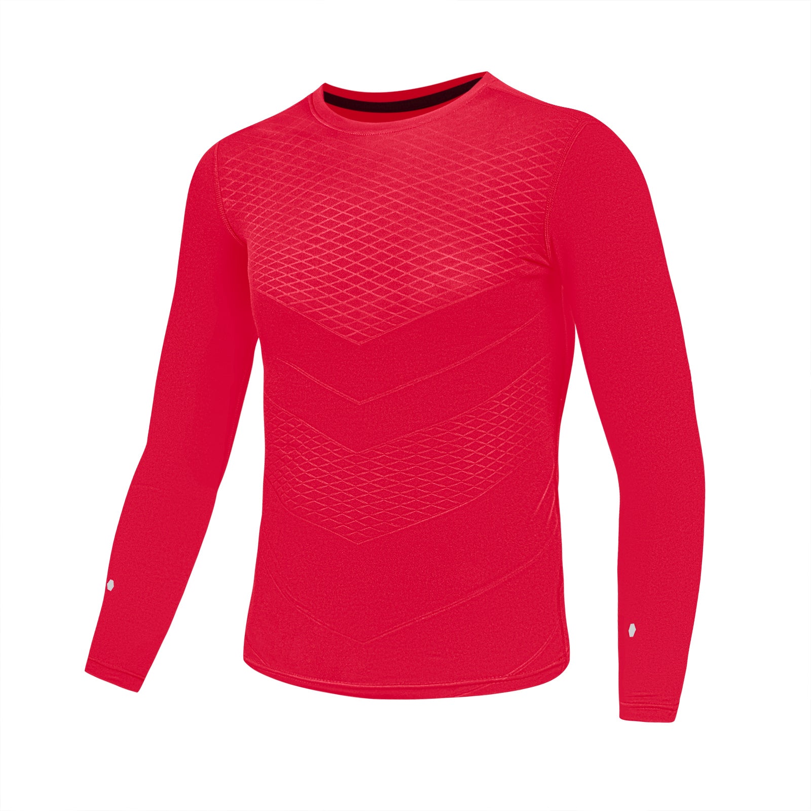 Soccer Compression Shirt for Kids, Breathable Moisture Wicking Long Sleeve Undershirt, Athletic Performance Base Layer Cold Weather Shirts for Child Age 6 - 7 (Red, XXS)