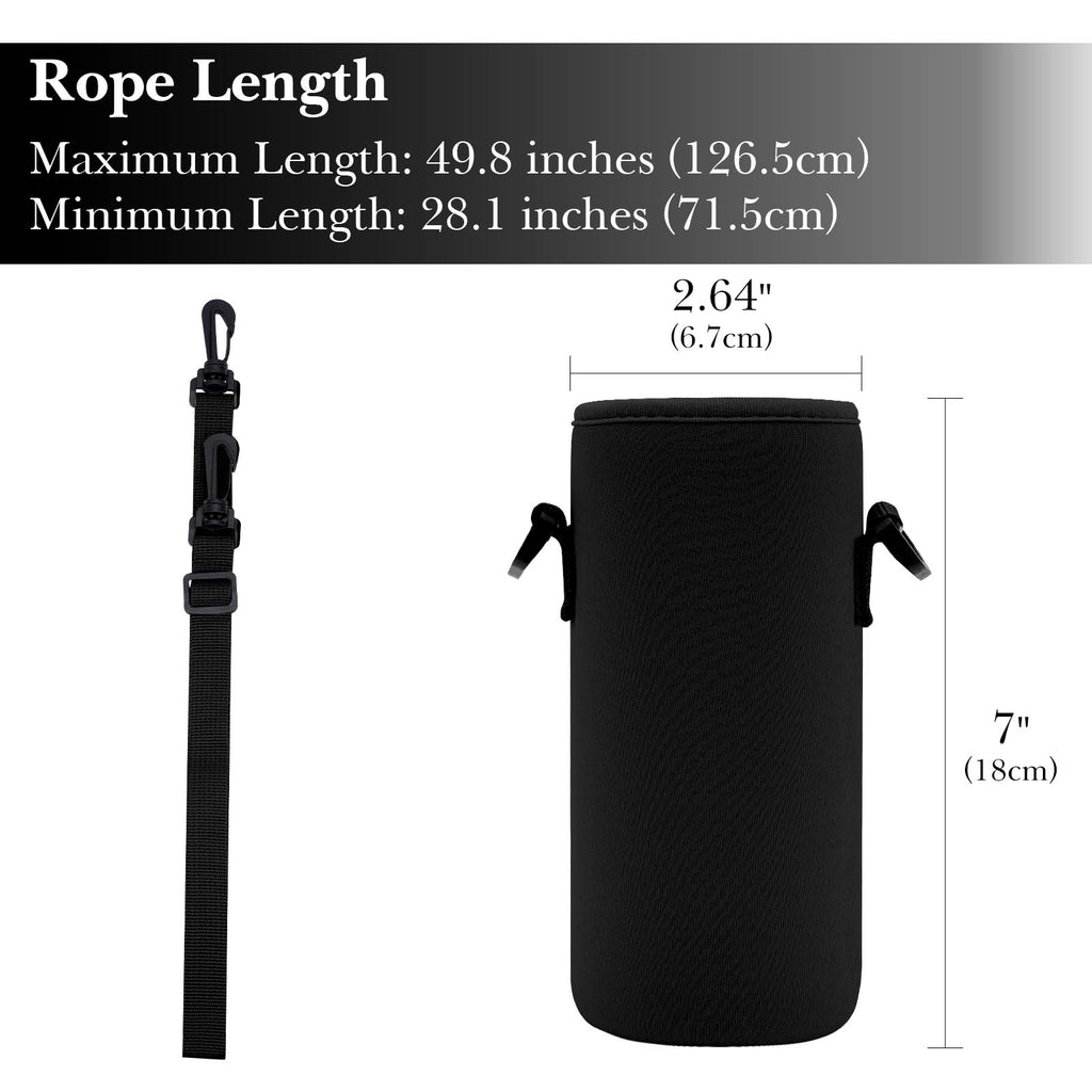 Linkidea Water Bottle Carrier with Strap Compatible with Simple Modern Summit Collection 22oz, Hydro Flask Wide Mouth, Waterbottle Sling Bag Holder with Shoulder Strap (Black)