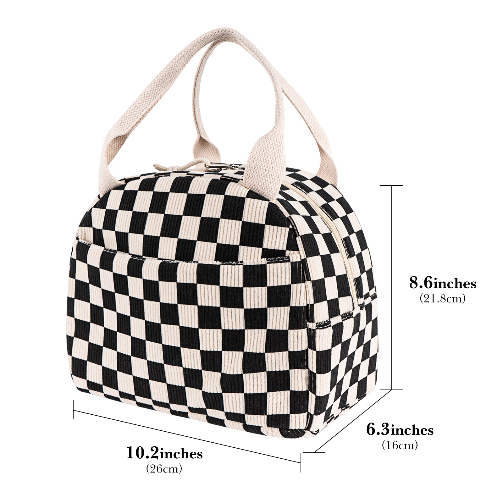 Linkidea Lunch Box for Adult, Corduroy Lunch Bag with Hand Strap, Large Capacity Lunch Bag for Everyday Outings, Compatible with Crock Pot, DUPASU, Aotto, LUNCHEAZE (Multi)
