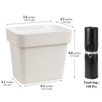Linkidea Cat Litter Disposal Station with 100 Liners, Side-Hanging Cleanup Bin for Litter Boxes, Space-Saving Waste Management Solution with Integrated Hook