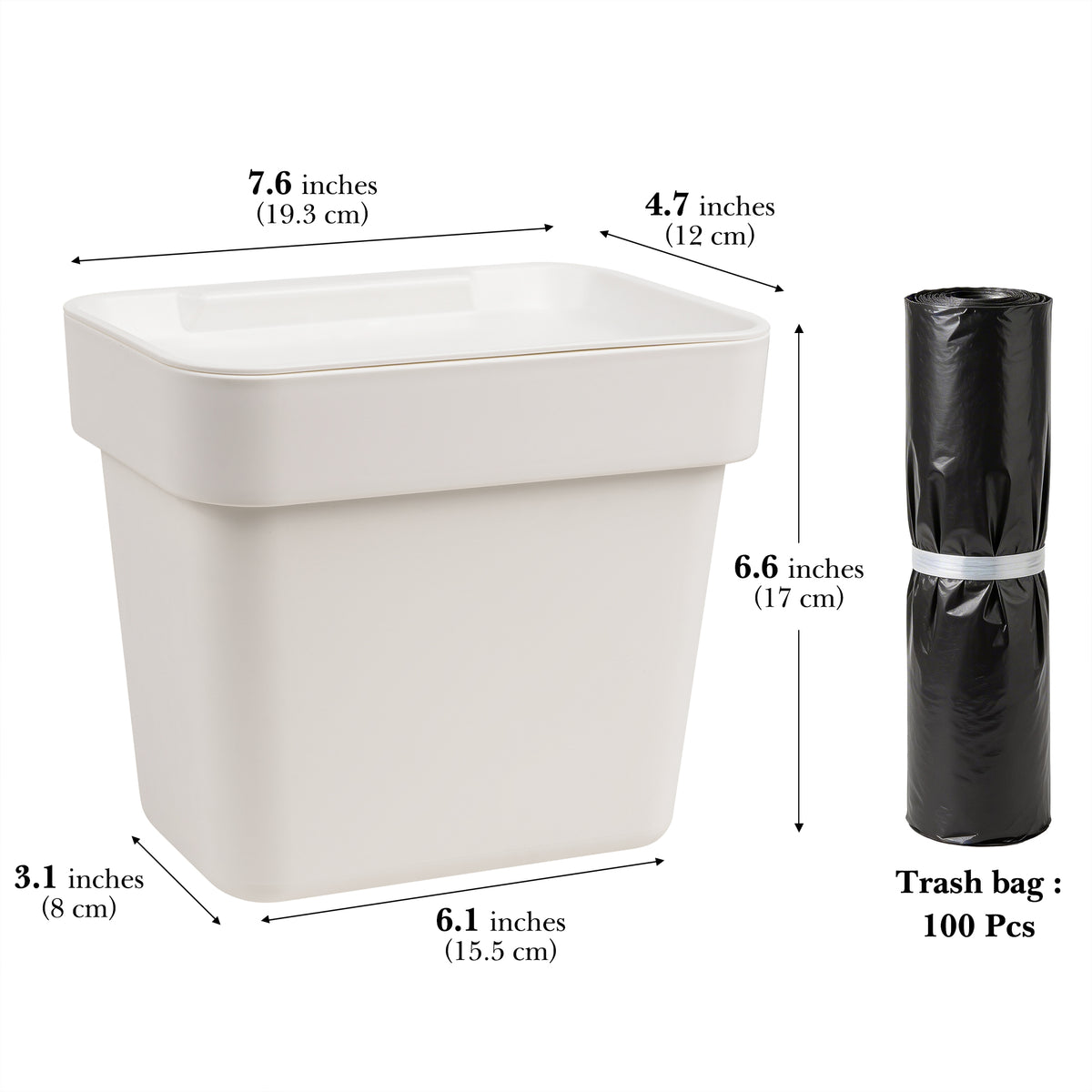 Linkidea Cat Litter Disposal Station with 100 Liners, Side-Hanging Cleanup Bin for Litter Boxes, Space-Saving Waste Management Solution with Integrated Hook