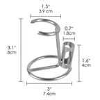Linkidea Stainless Steel Razor Stand, Men's Grooming Holder for Short Brush, Bathroom Accessories Compatible with Merkur 34HD, 23 C, Henson Shaving AL 13, Vikings Blade (Silver)