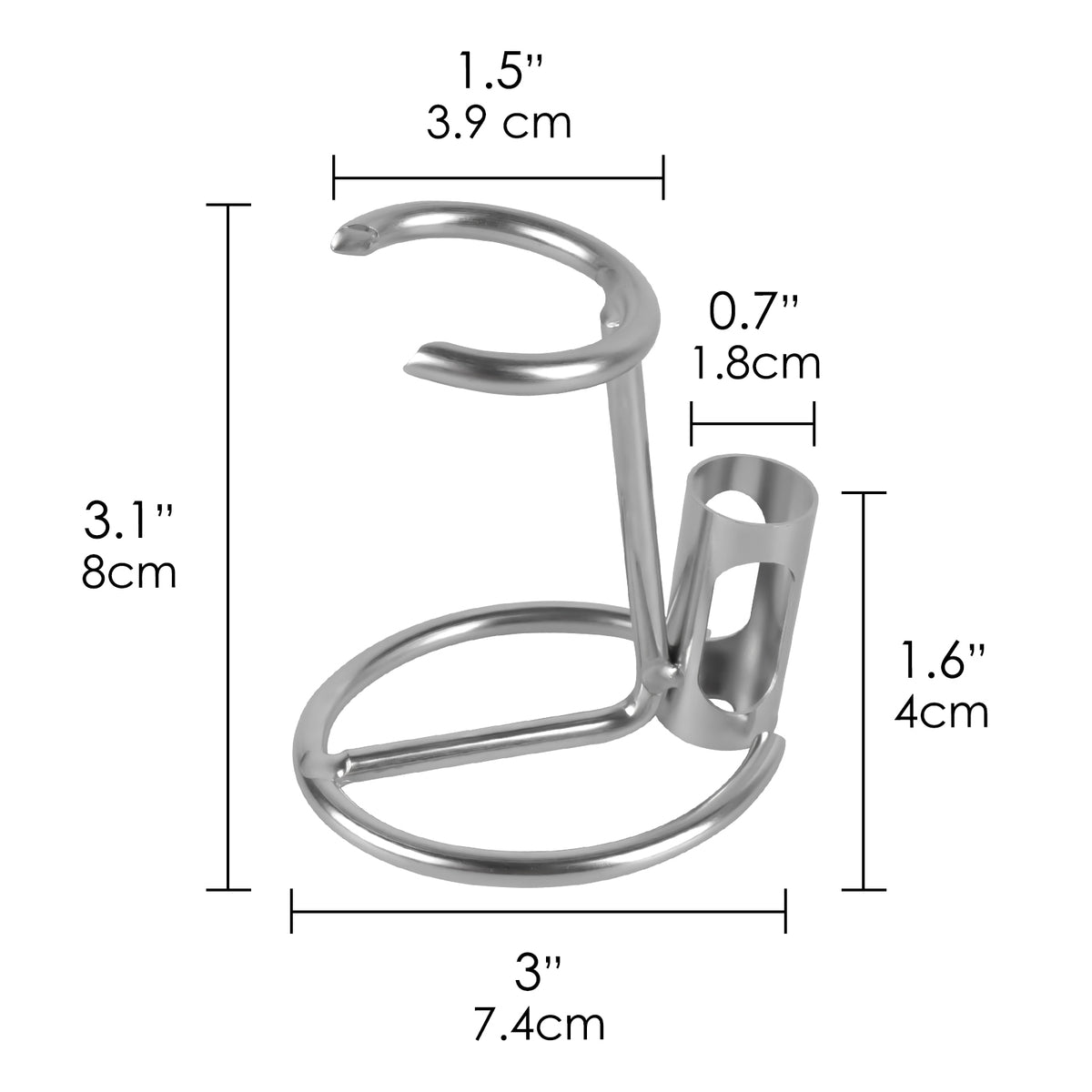 Linkidea Stainless Steel Razor Stand, Men's Grooming Holder for Short Brush, Bathroom Accessories Compatible with Merkur 34HD, 23 C, Henson Shaving AL 13, Vikings Blade (Silver)