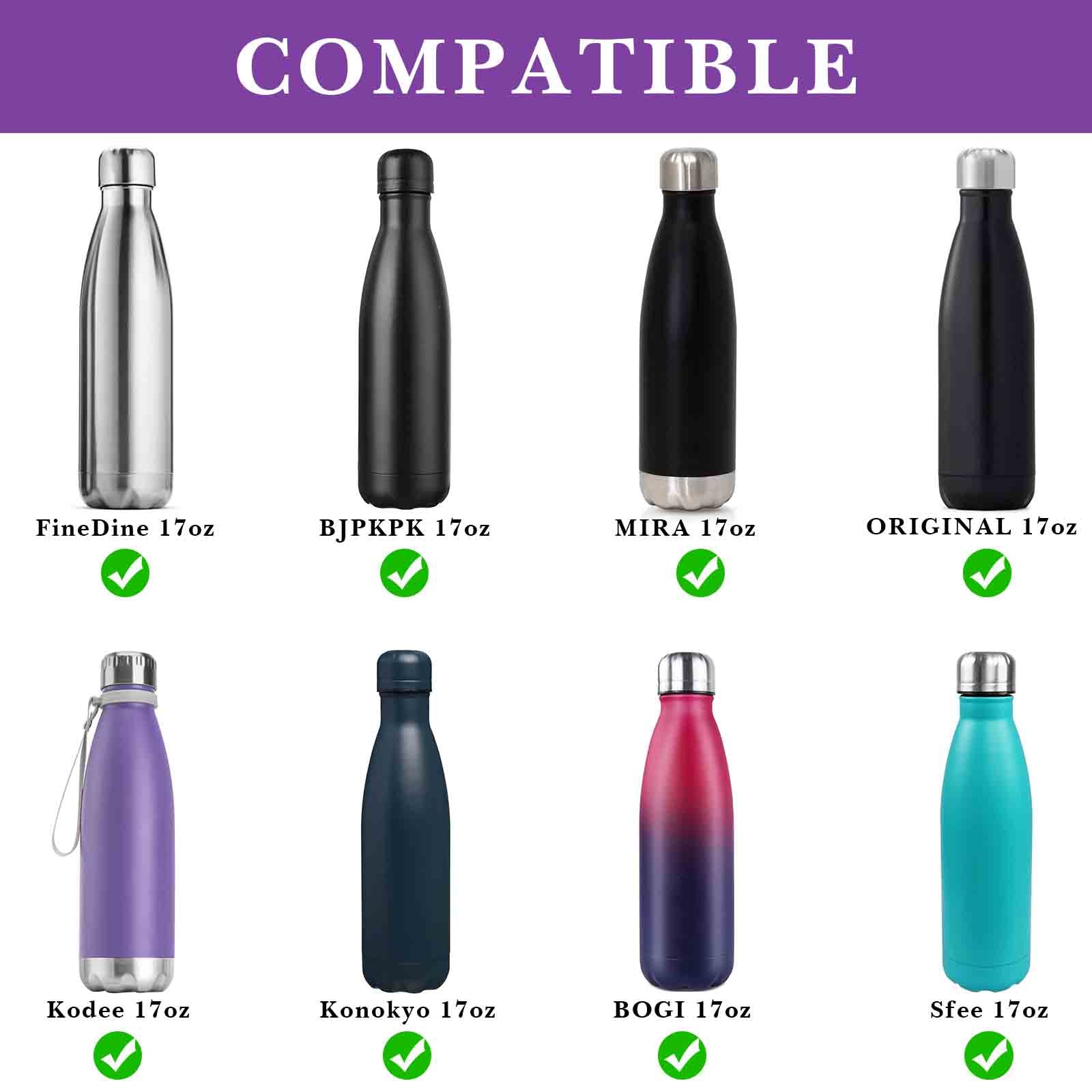 Linkidea 2 Pack Water Bottle Boot Compatible with 17oz ORIGINAL, BJPKPK, MIRA Cascade Cola Shaped Bottles, Silicone Bottle Bottom Sleeve Bumper Protector (Purple)