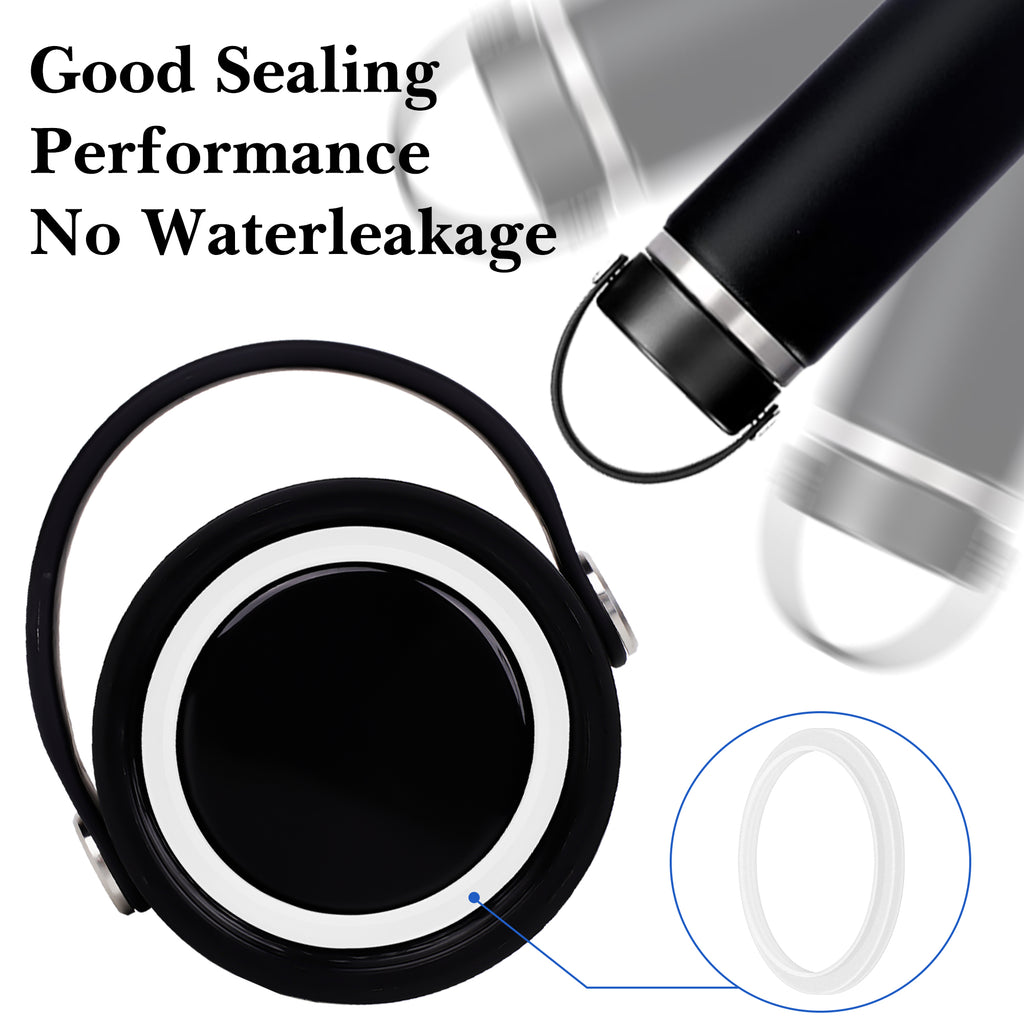 Linkidea 6 Pack Water Bottle Gasket Replacement Compatible with Hydroflask Wide Mouth Bottle Series 20/24/32/40oz, Silicone O Ring Leak Proof Rubber Seal with Tweezer for Bottle Lid, Clear