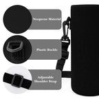 Linkidea Water Bottle Carrier with Strap Compatible with Simple Modern Summit Collection 40oz, Hydro Flask Wide Mouth, Waterbottle Sling Bag Holder with Shoulder Strap (Black)