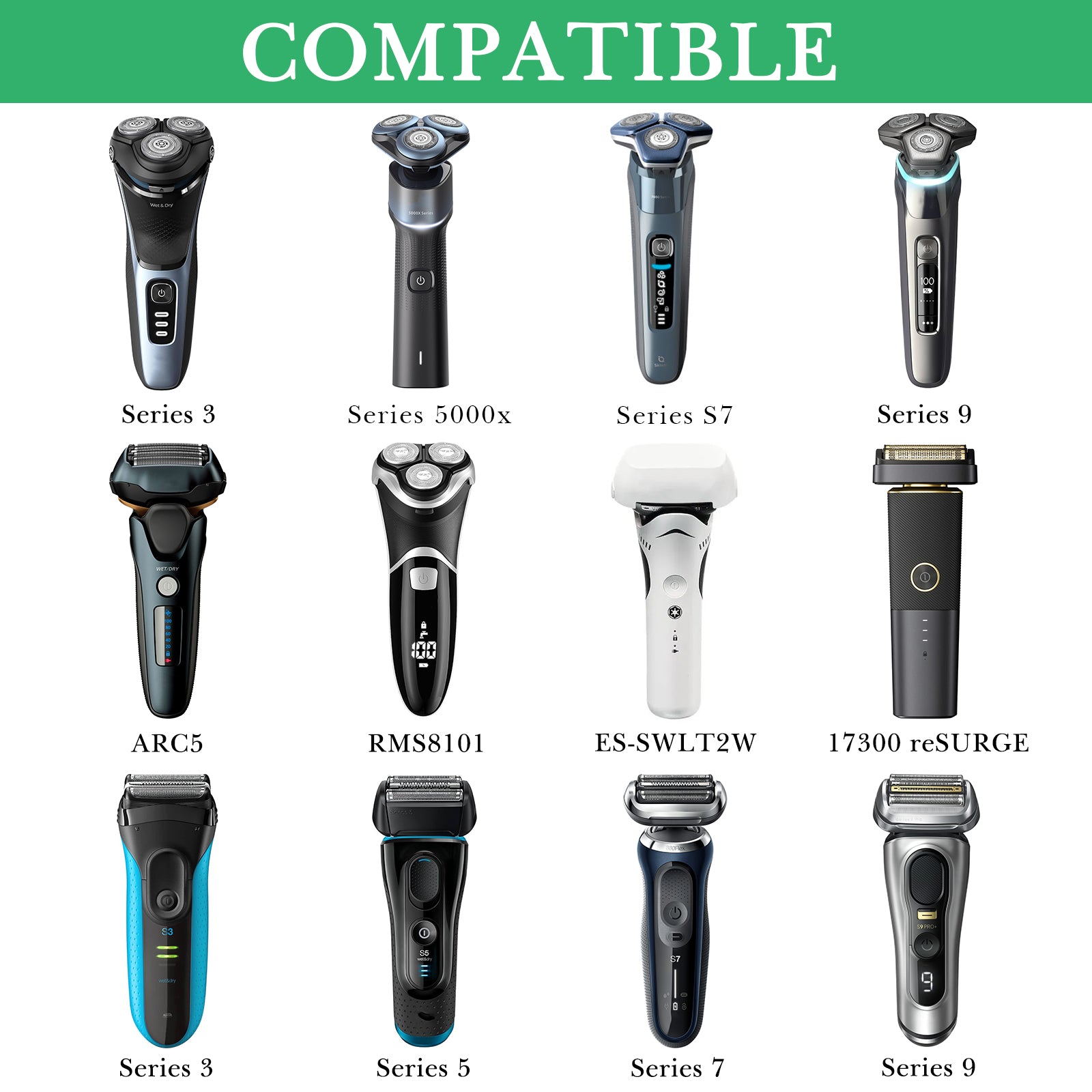 Linkidea Electric Razor Holder Wall Mount, Self Adhesive No Drill Stainless Steel Shaver Hanger, Space Saving Bathroom Organizer, Compatible with Philips Norelco 2400 Series Shavers (Silver)