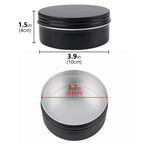 Linkidea 2 Pack Large Aluminum Shaving Soap Tin with Screw Lid, 3.9" Oversized Travel Case for Extra-Large Shaving Soap Pucks up to 3.7" Inner Diameter (Black)