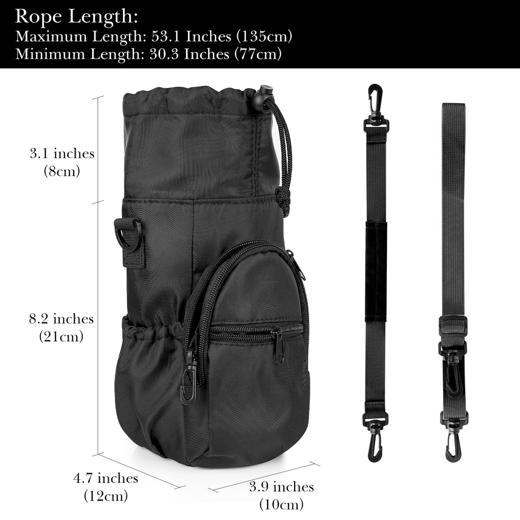 Linkidea Sports Water Bottle Carrier with Strap Compatible with Camelbak Chute Mag 50oz, Insulated Waterbottle Sling Bag Holder, Shoulder Strap with Phone Pocket (Black)