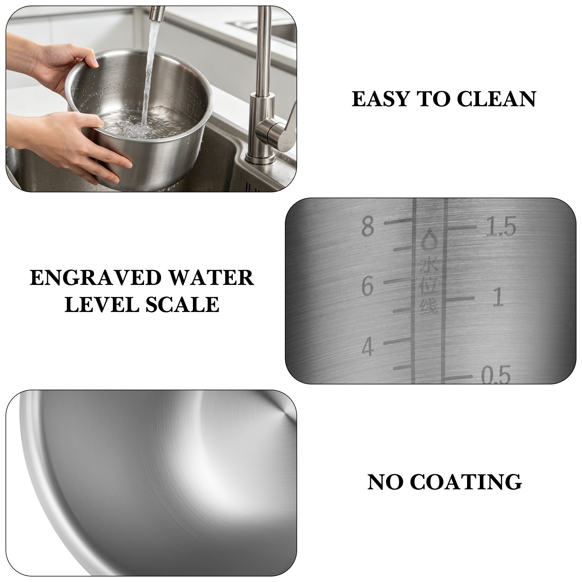 Linkidea Rice Cooker 316 Stainless Steel Inner Pot Compatible with Zojirushi NL-GAC18BM, Dishwasher Safe, No Coating Replacement Bowl