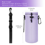 Linkidea Neoprene Water Bottle Carrier with Strap Compatible with YETI Rambler Bottle 18oz/26oz, Yonder 25oz, Insulated Waterbottle Sling Bag with Shoulder Strap, Light Purple