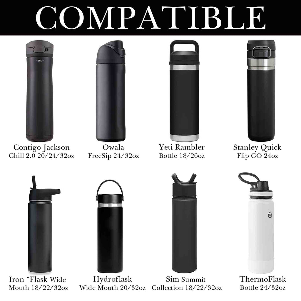 Linkidea Water Bottle Carrier with Strap Compatible with YETI Rambler Bottle 18oz, Owala FreeSip 24oz, Lightweight Waterbottle Sling Bag Holder with Shoulder Strap for Travel, Black