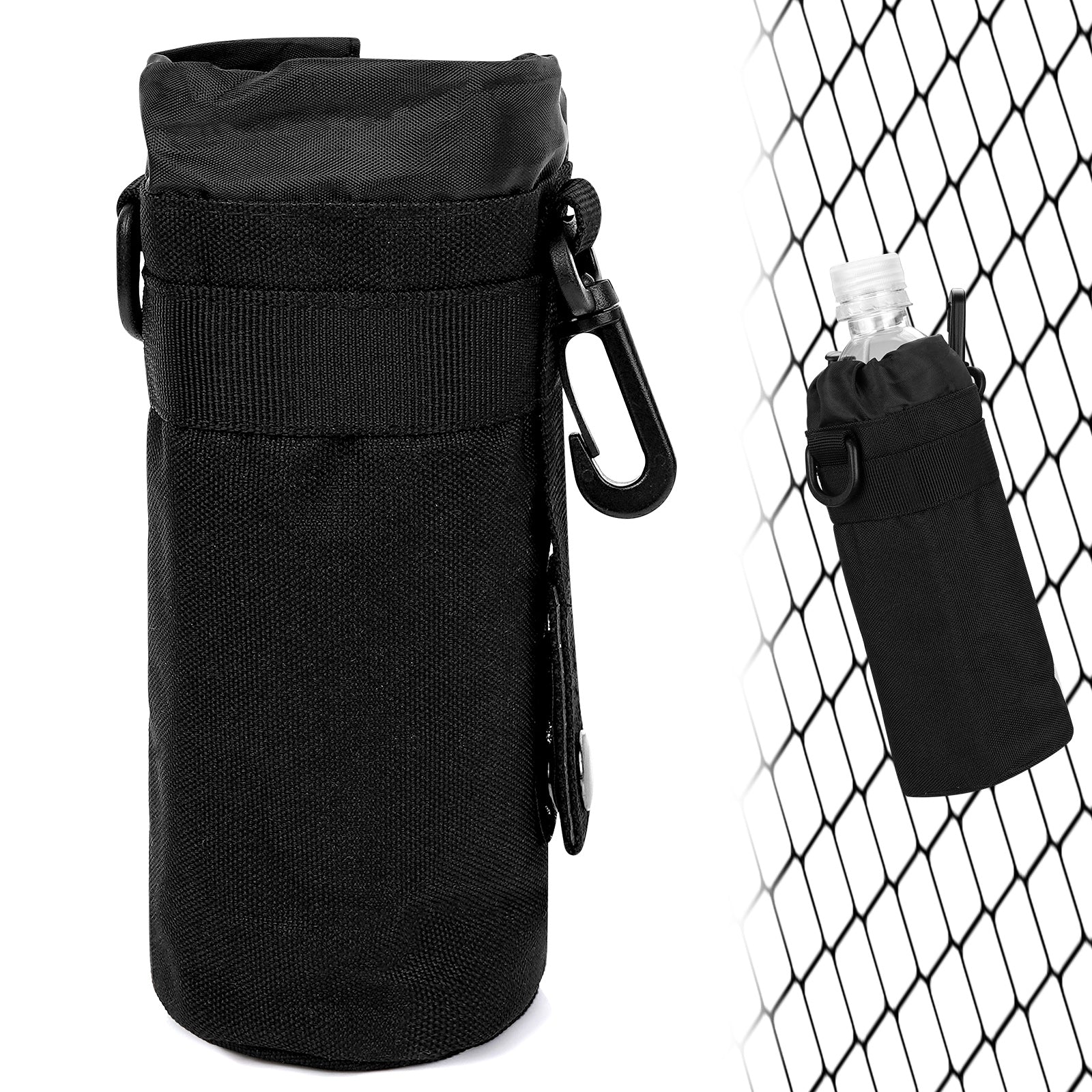 Linkidea Disposable Water Bottle Fence Sleeve Compatible with Smartwater 16.9/20 Fl Oz, Evian, Propel, LIFEWTR, Nylon Plastic Bottled Water Cover Holder for Outdoor Sports, Black